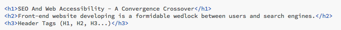 HTML Code Heading Example