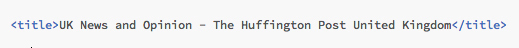 Huffington Post HTML Page Title Example
